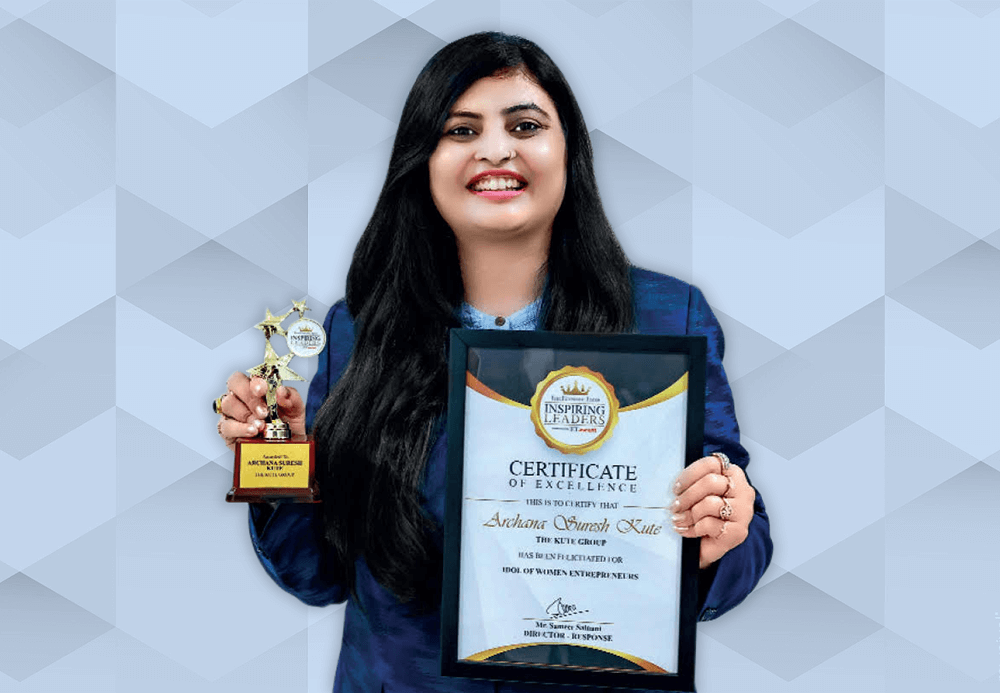 Archana kute awarded with Idol Of Women Entrepreneurs award