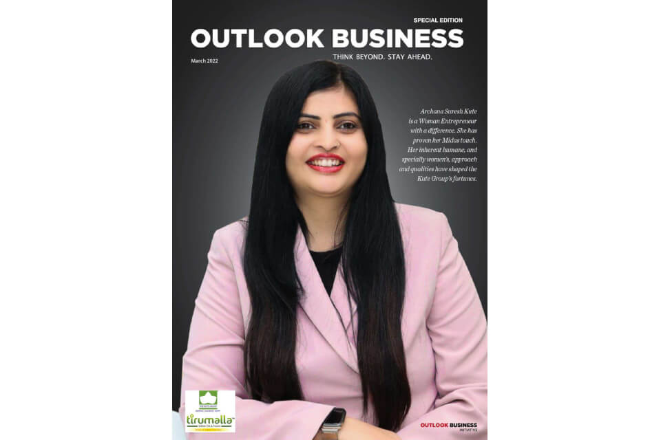 Outlook Business Magazine 2022 featuring Mrs. Archana Kute (MD-The Kute Group)